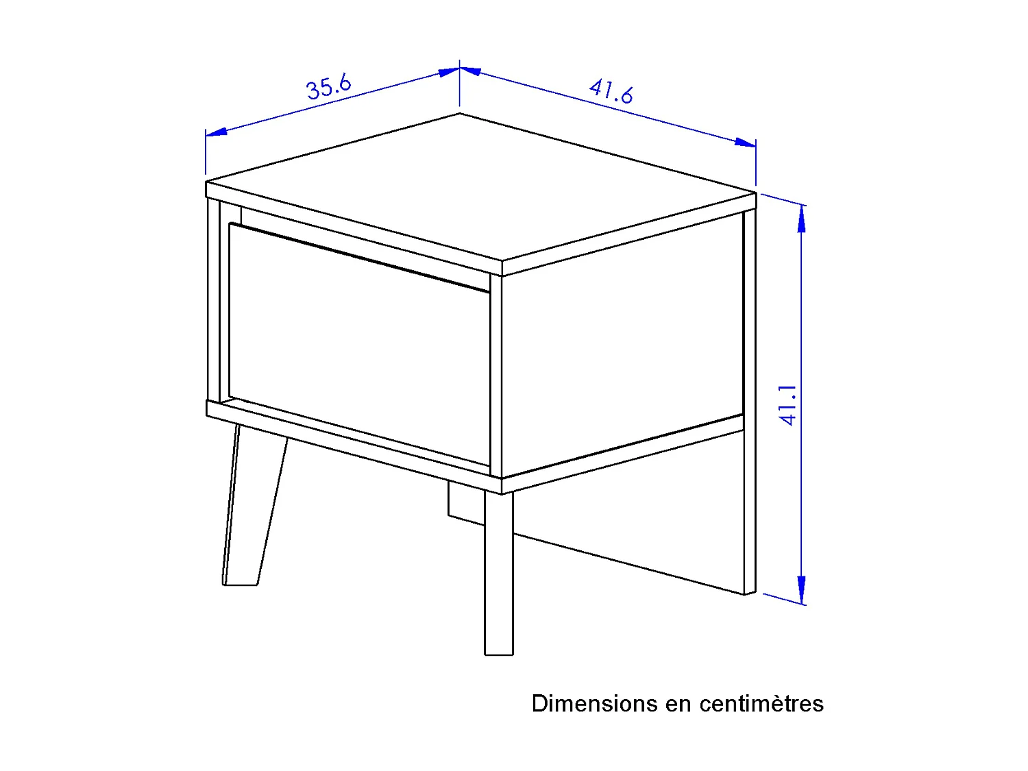 Chevet 1 tiroir Larvik - Fabrication Française