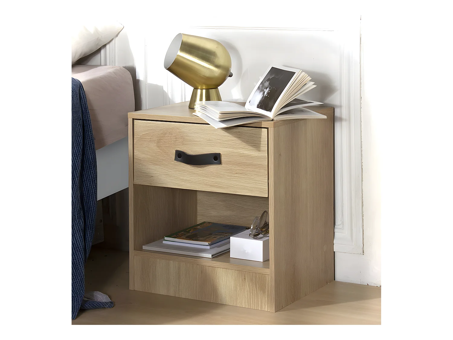 Table de chevet 1 tiroir et 1 niche