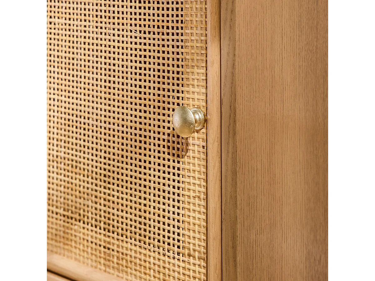 Nachttisch mit natürlichem Rattangeflecht - MIYA