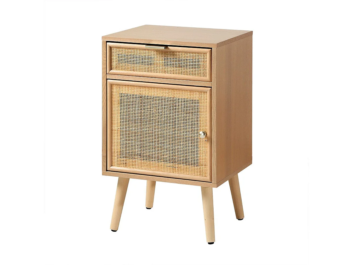Table de chevet avec cannage en rotin naturel - MIYA