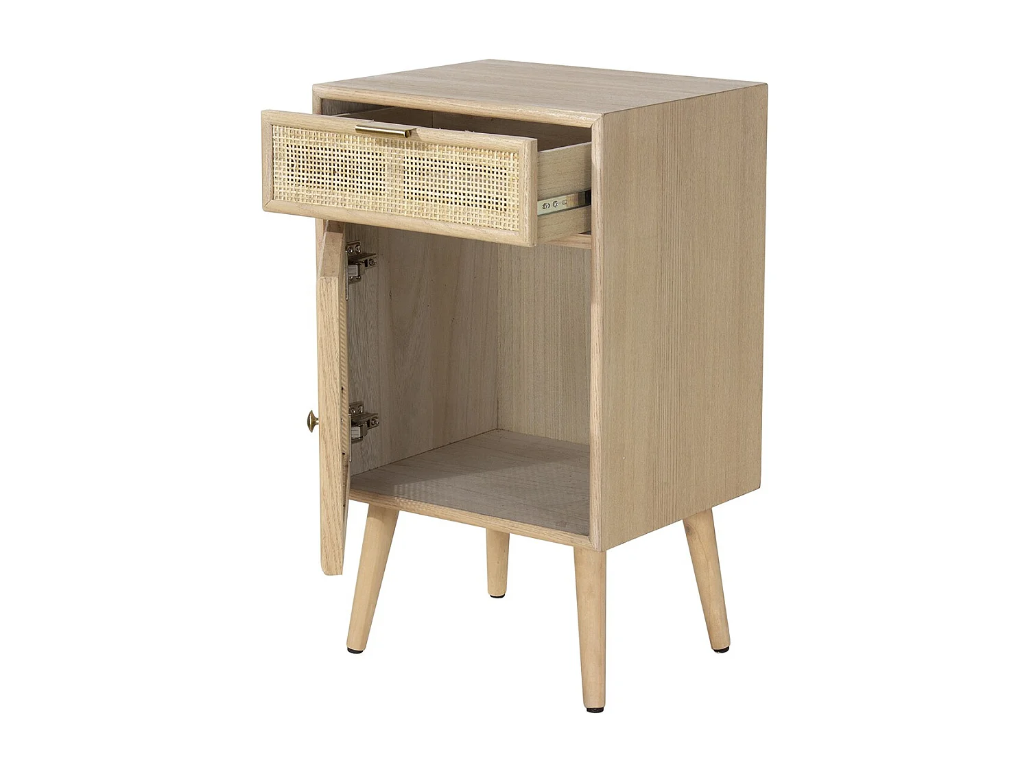 Table de chevet avec cannage en rotin naturel - MIYA