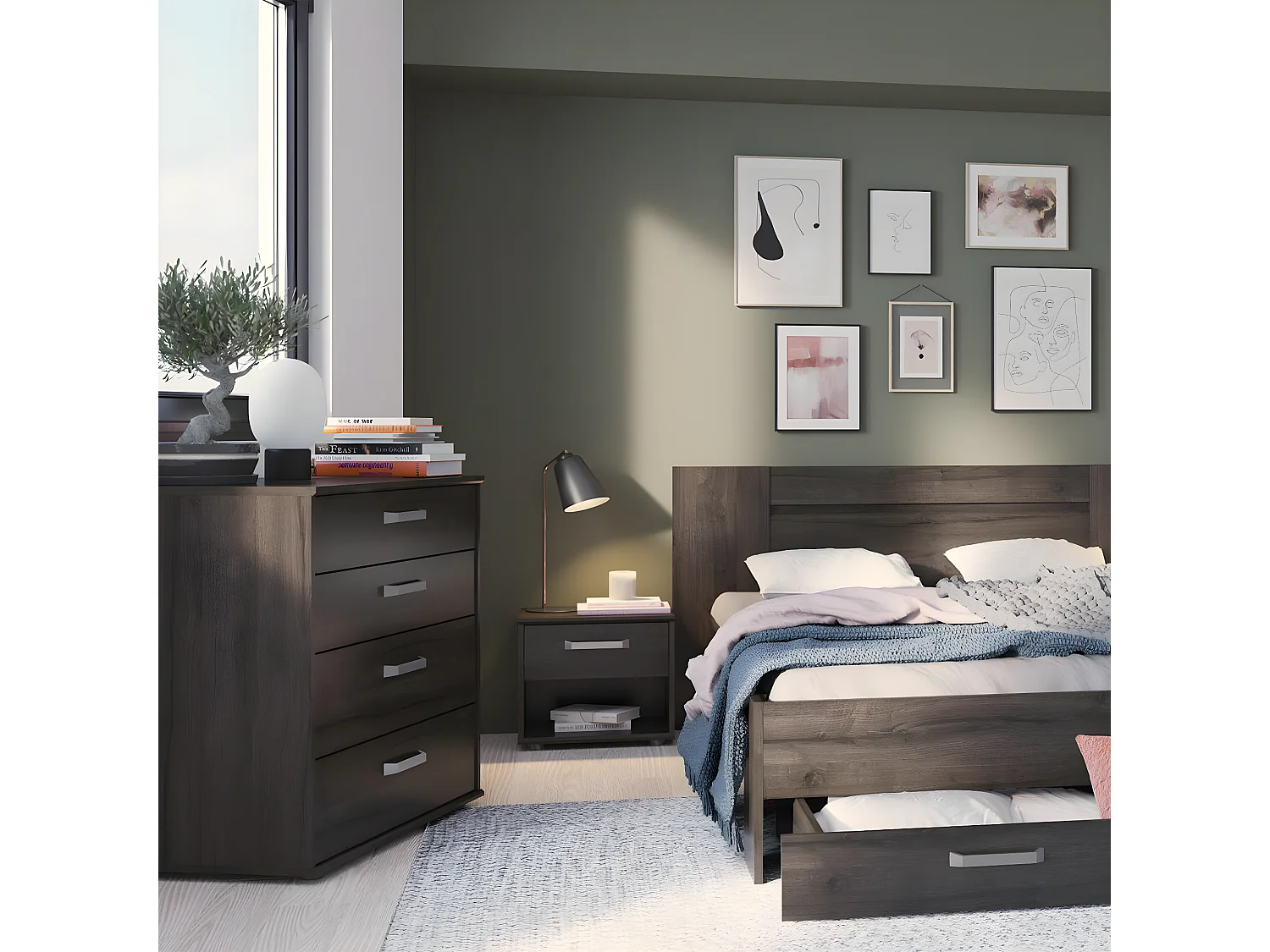 Chevet 1 Tiroir et 1 Niche L43,9 cm - Richmond