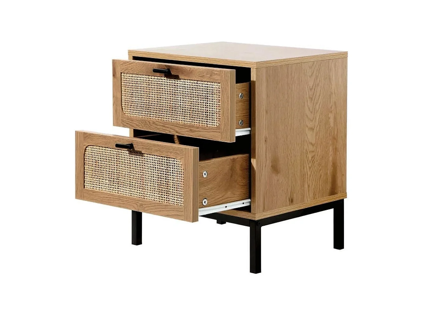 Chevet 2 Tiroirs avec Cannage Rotin H51cm - JAYA
