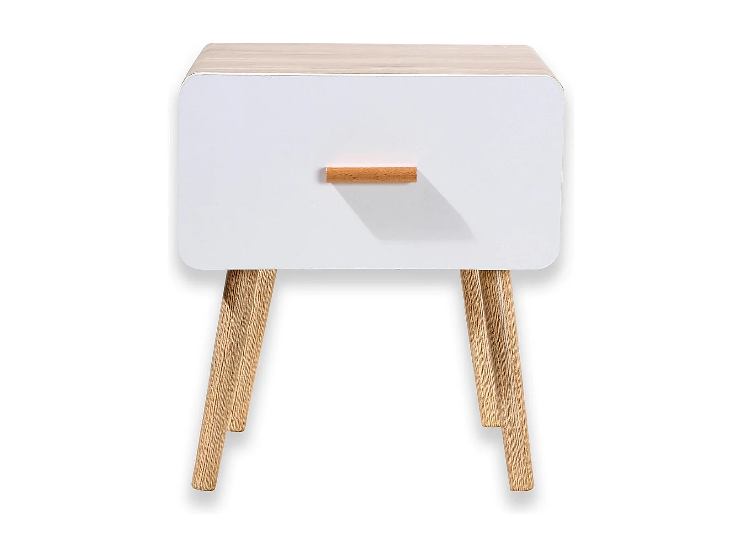 Comodino con 1 cassetto bordi arrotondati