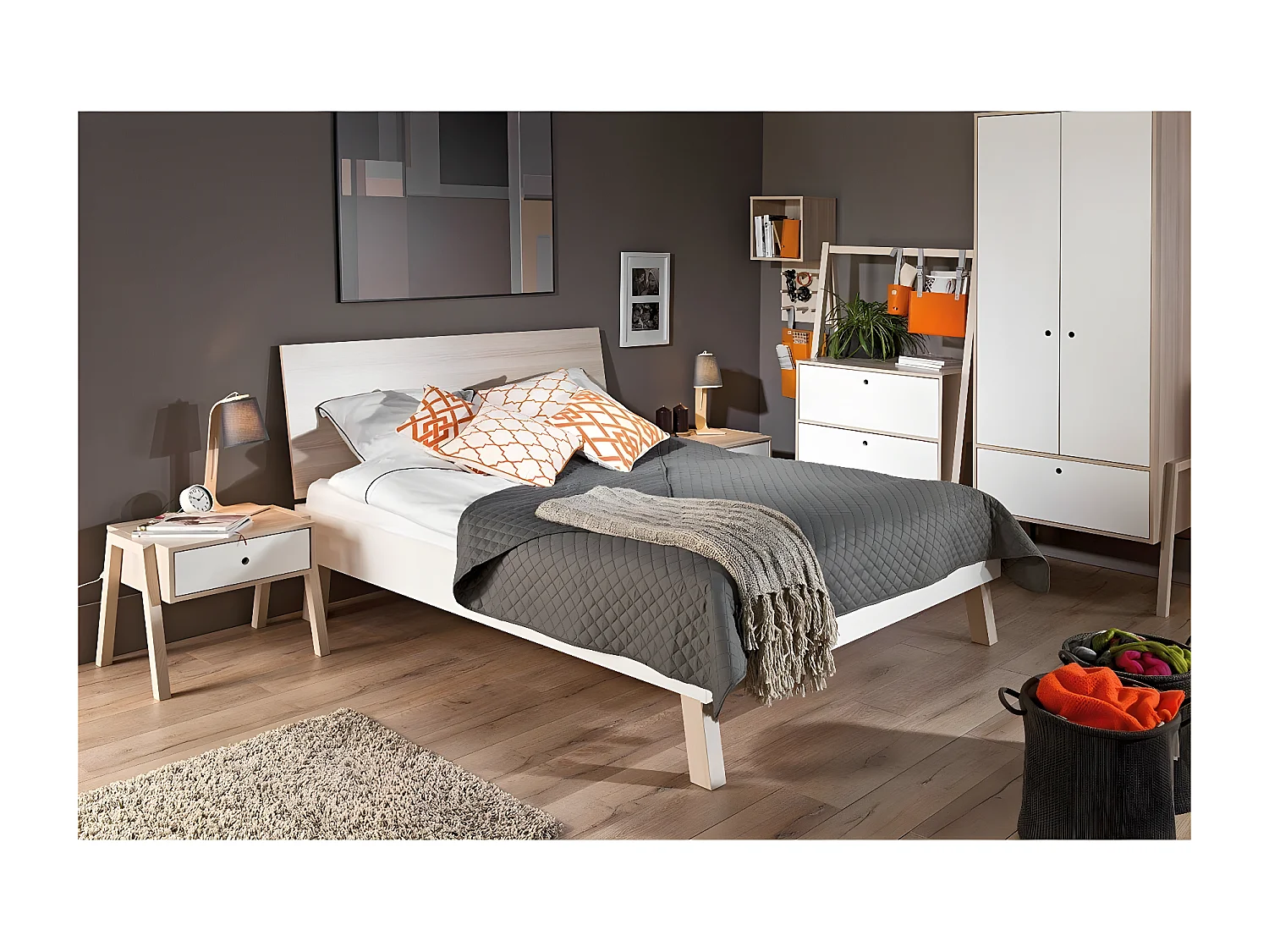 Table de chevet 1 tiroir tabouret empilable multiusage - SPOT