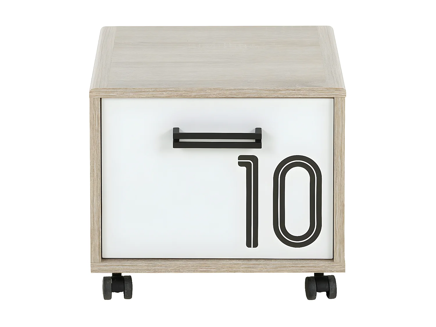 Chevet une porte sur roulettes couleur chêne - Fabrication Française