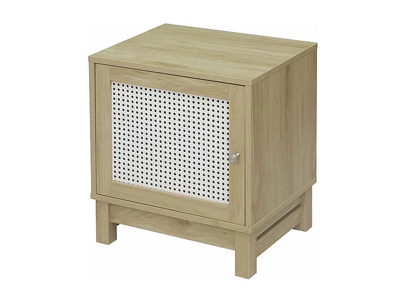 Nachttisch mit 1 Tür Rattanimitat
