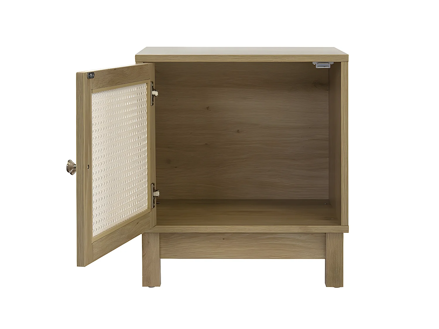 Table de chevet 1 porte façade rotin