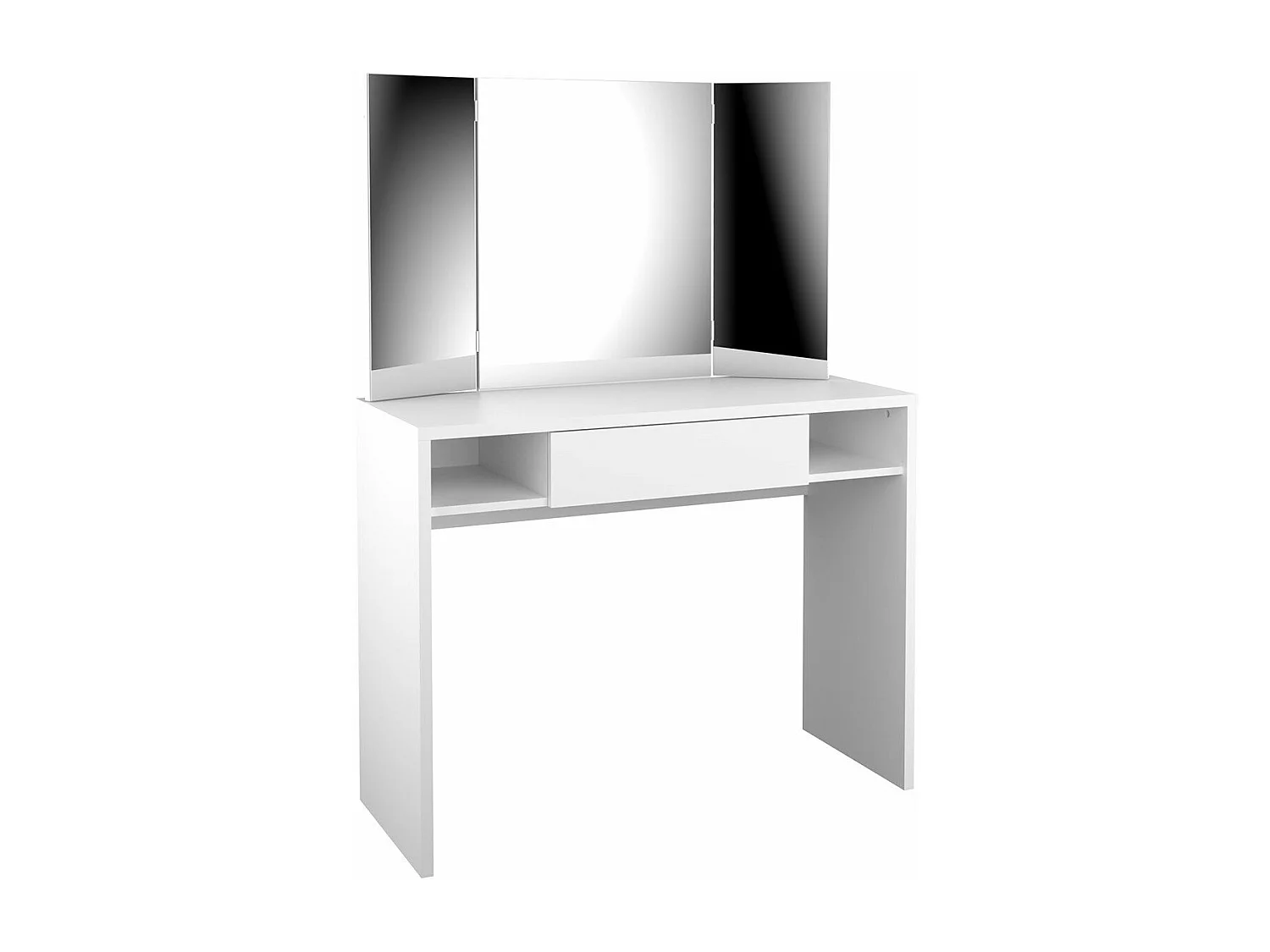 Coiffeuse 1 Tiroir 2 Niches avec Miroir - Schminki