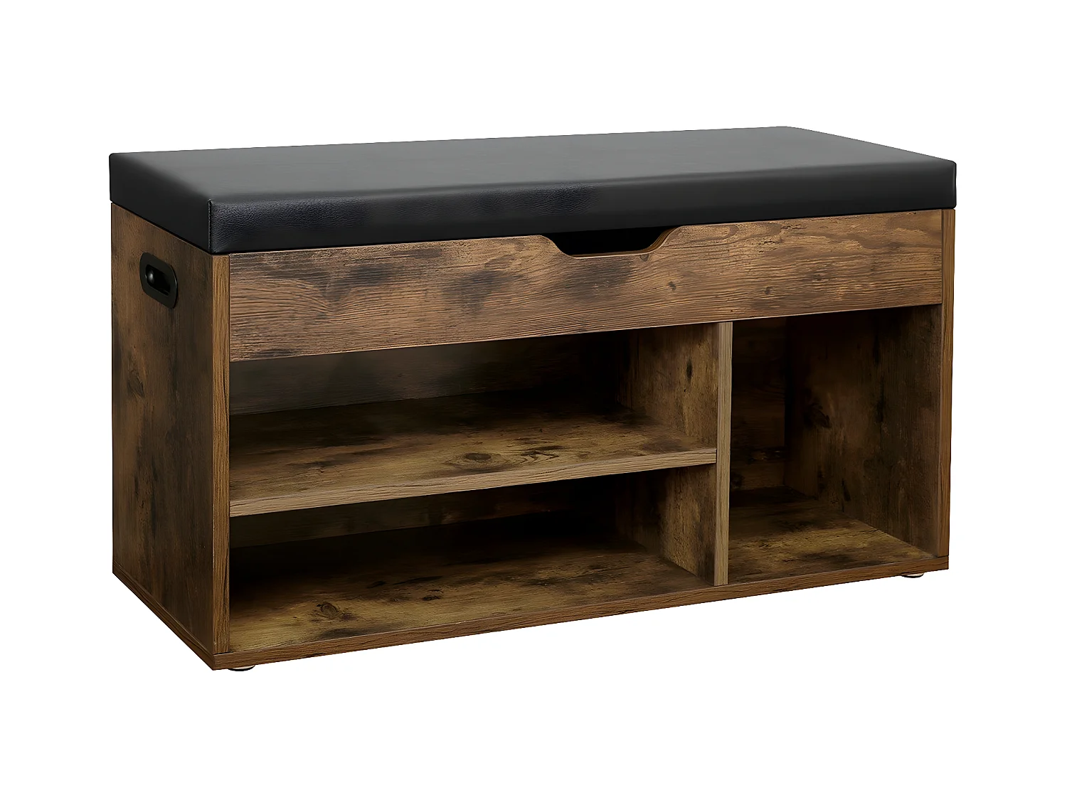 Banc à Chaussures 3 compartiments et 1 Coffre - L80 cm