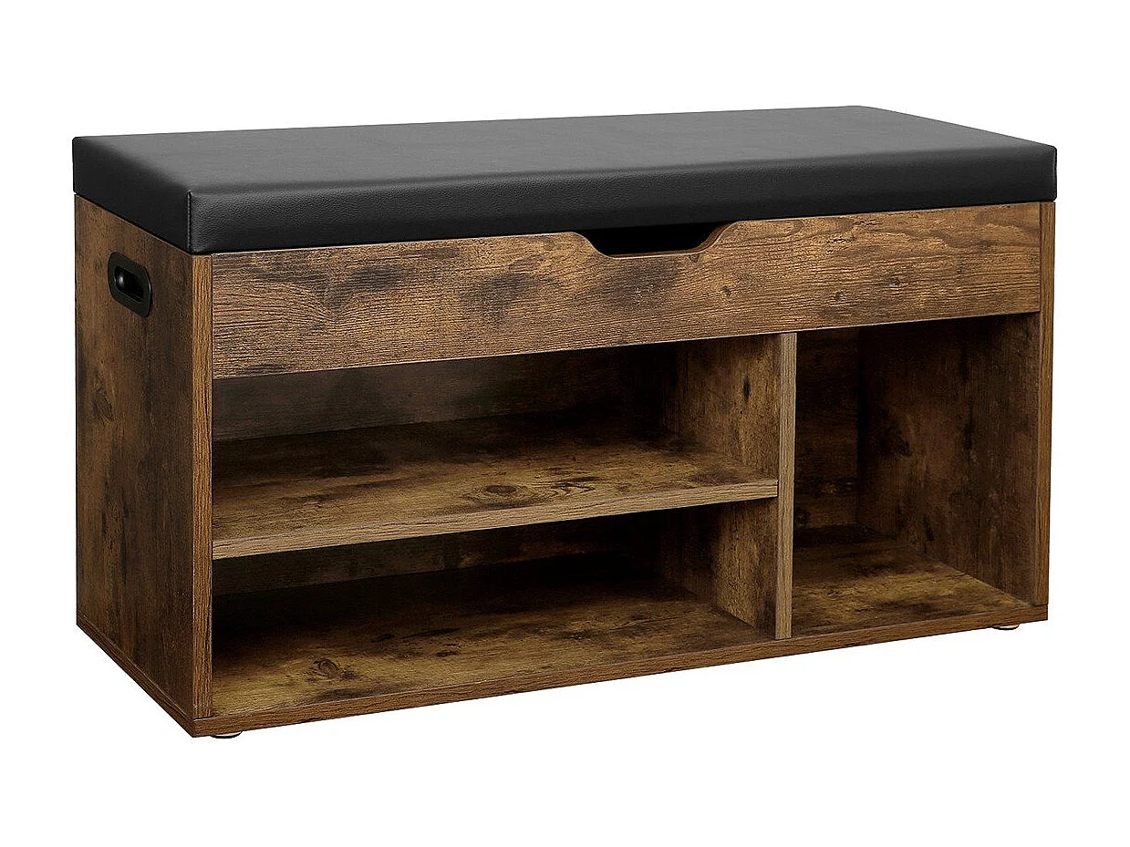 Banco para zapatos 3 compartimentos y 1 contenador - L80 cm