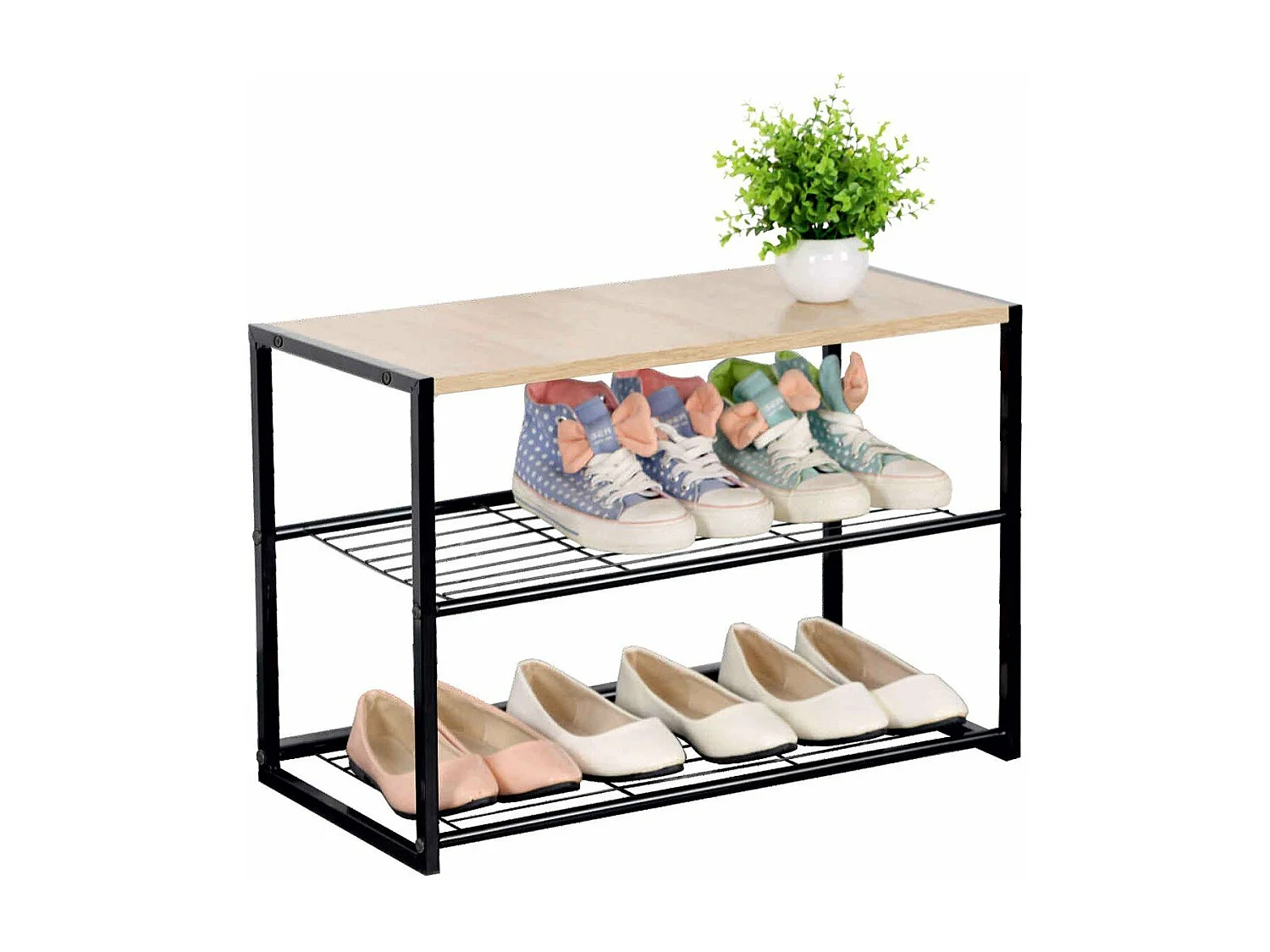Étagère à chaussures 3 niveaux