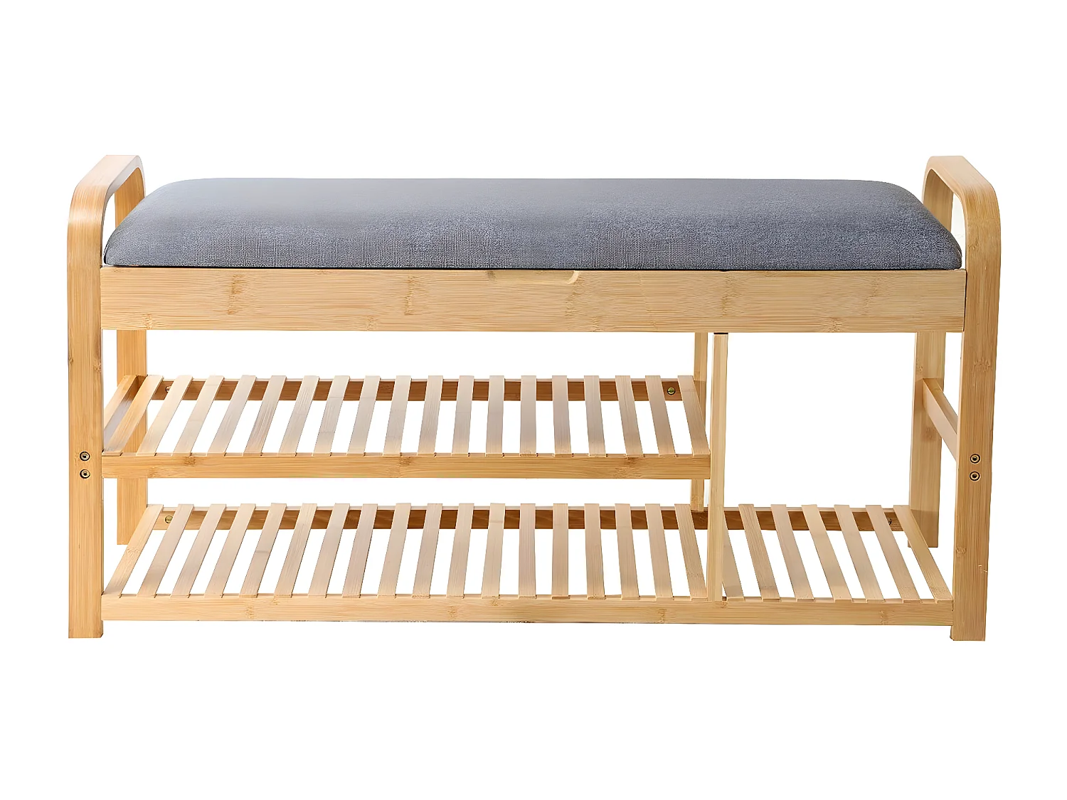 Bamboe Schoenbank met 2 planken L100 cm