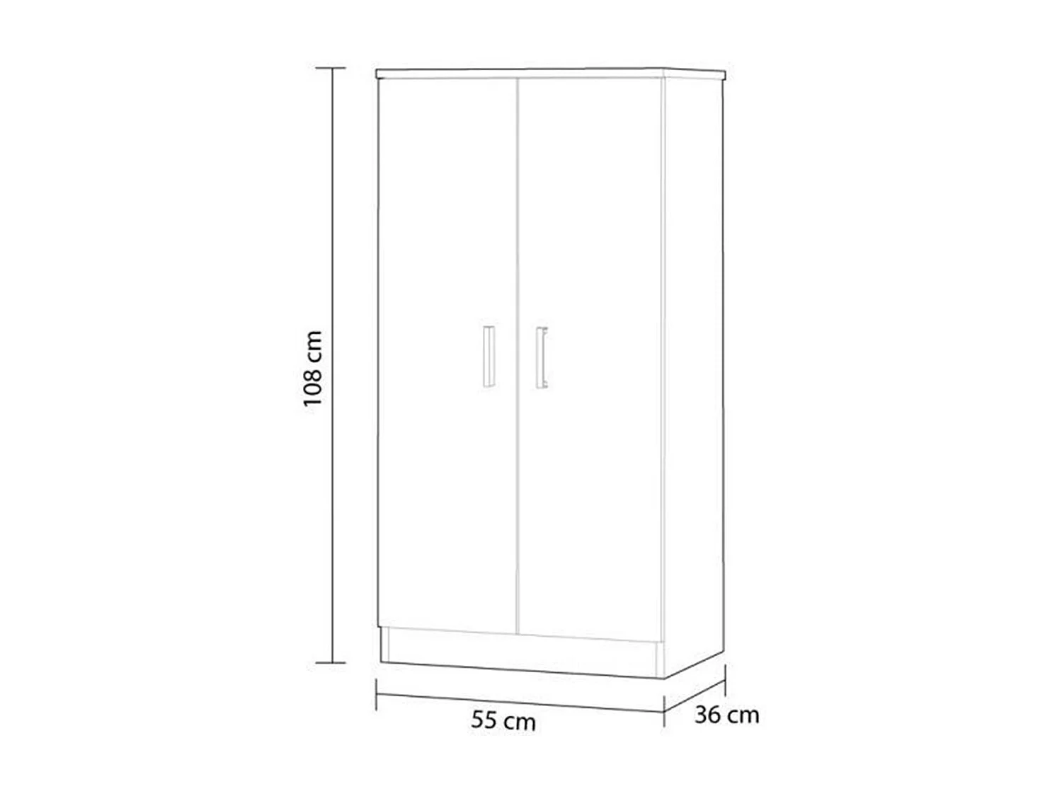 Armoire à chaussures 2 portes (30 Paires) Zapateros - H108cm