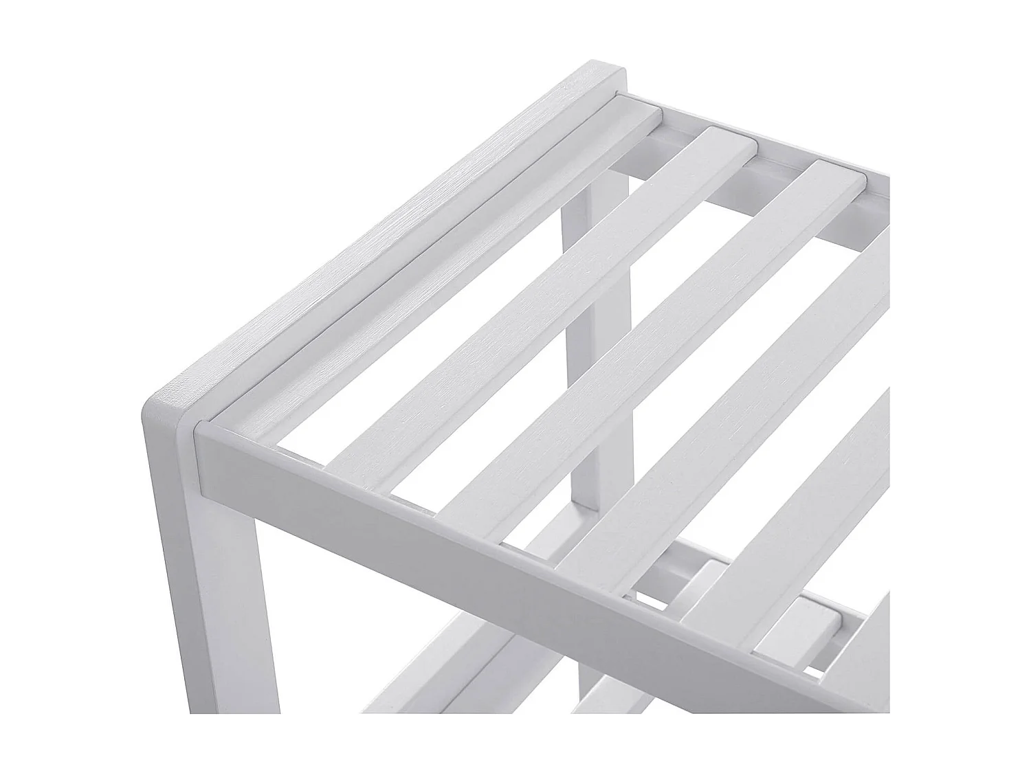 Étagère à Chaussures 3 Niveaux en Bambou Blanc - L70 cm