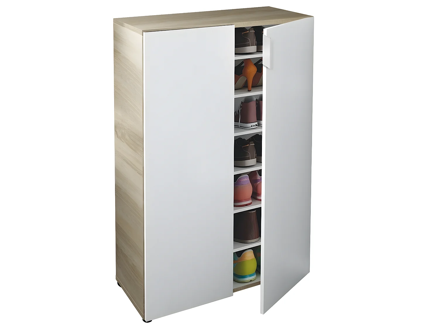 Meuble à chaussures 2 portes (28 paires) L72 x H103 cm