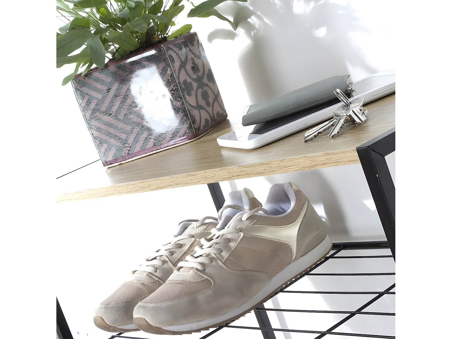 Etagère à chaussures 5 niveaux en métal noir