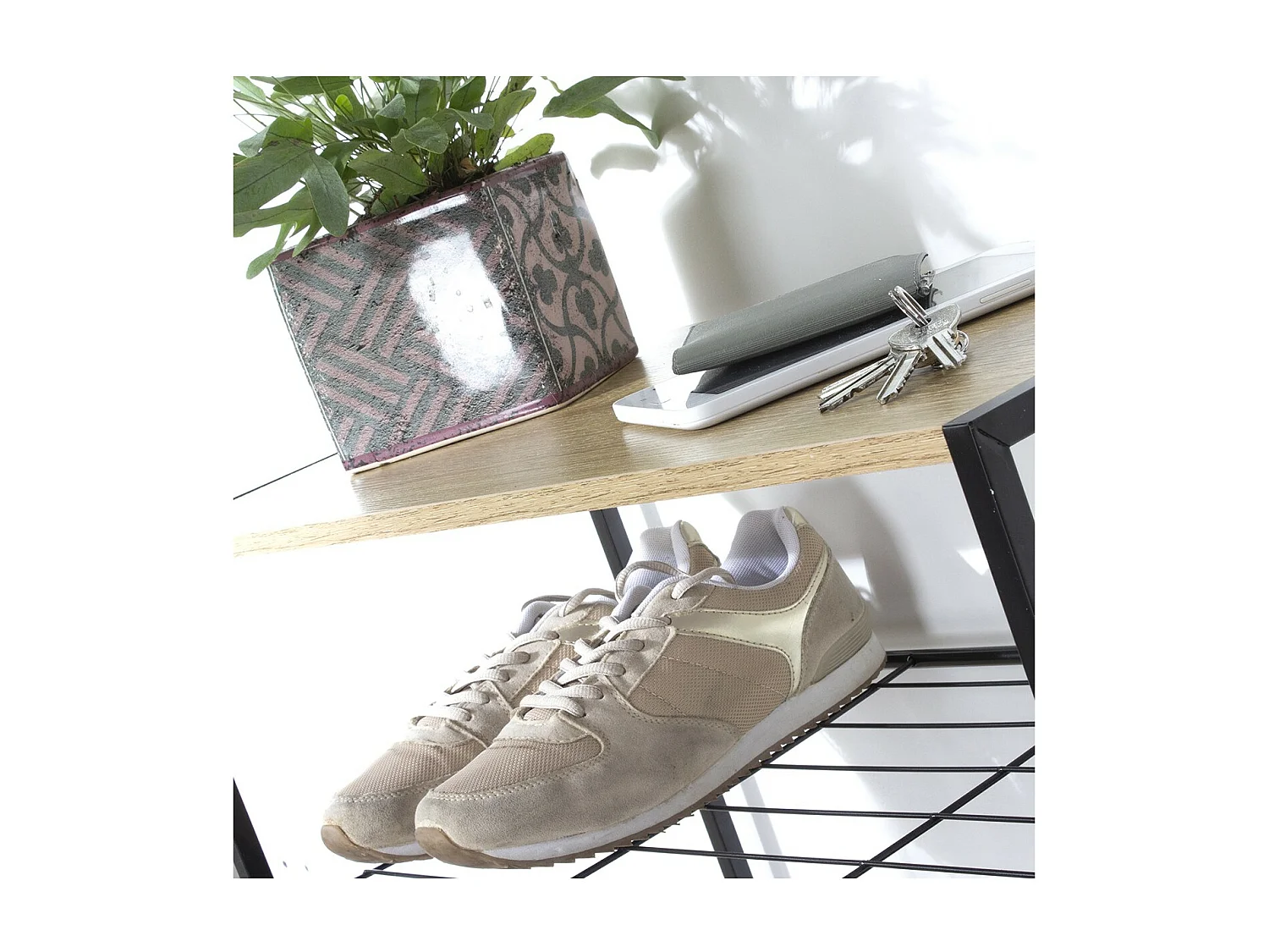 Etagère à chaussures 5 niveaux en métal noir