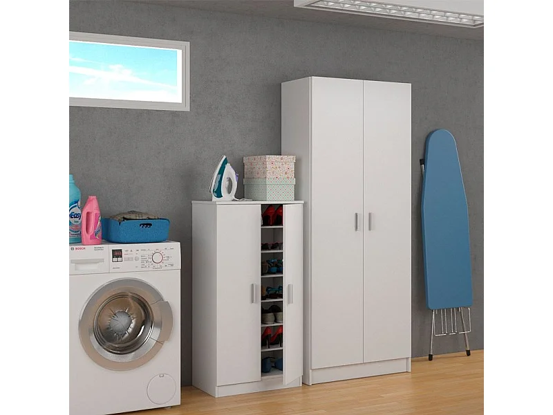 2-deurs schoenenkast met 3 legplanken - H108 cm