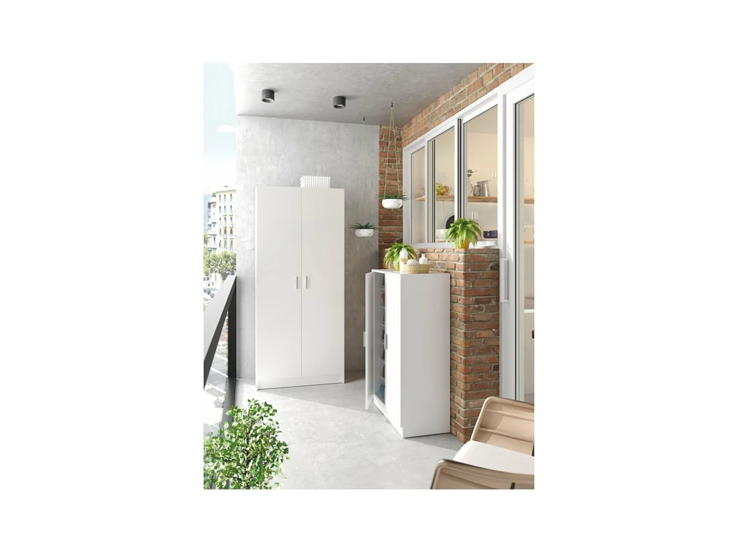 Armoire à chaussures 2 portes (30 Paires) Zapateros - H108cm