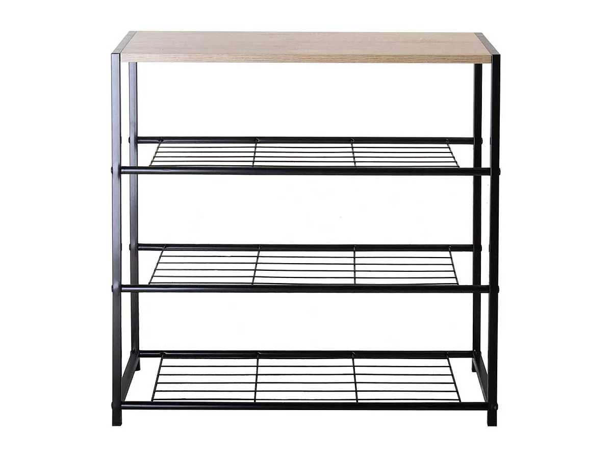 Etagère à chaussures 4 niveaux en acier - LEXIE