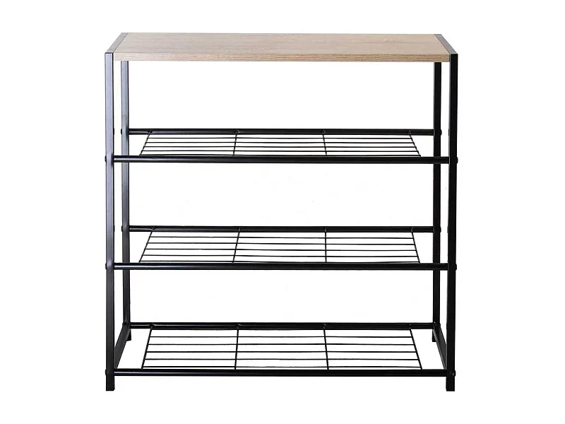 Etagère à chaussures 4 niveaux en acier - LEXIE