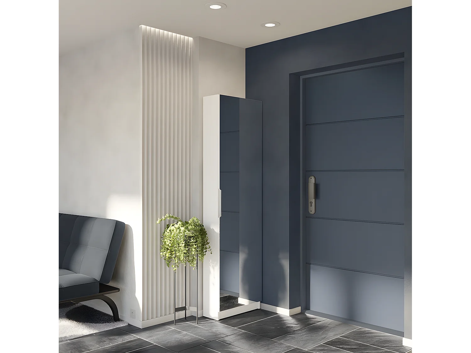 Armadio per scarpe 1 porta specchio L50 cm - Zapatero