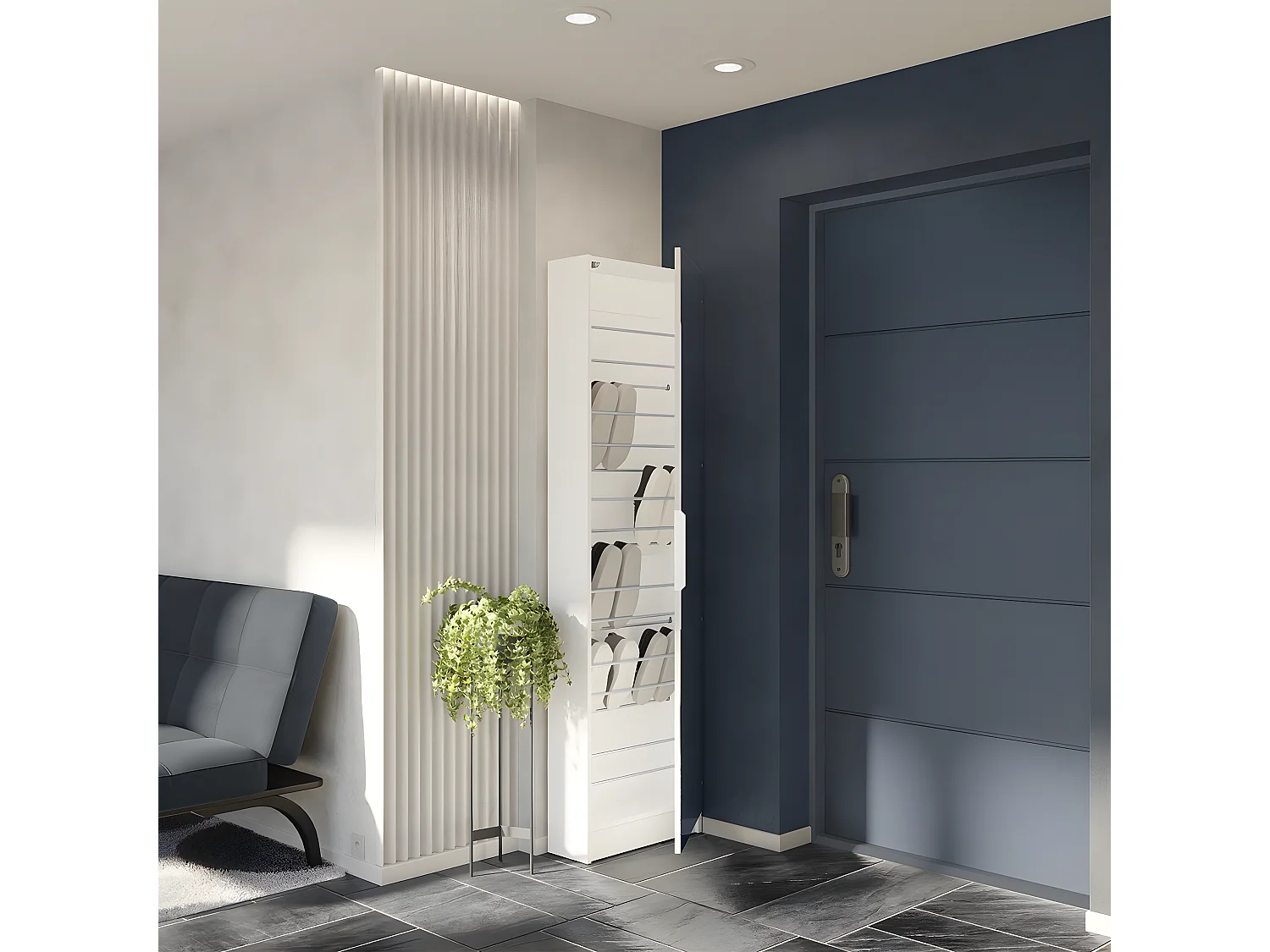 Armadio per scarpe 1 porta specchio L50 cm - Zapatero