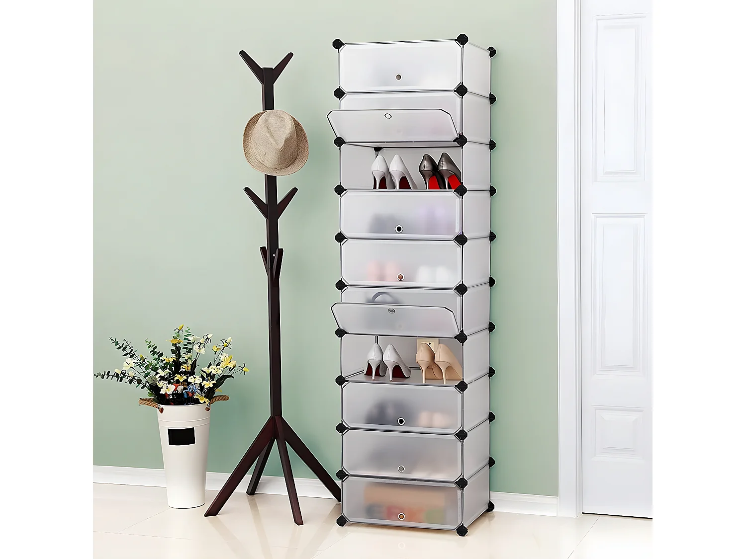 Étagère à Chaussures 10 Compartiments Modulable - L43 cm