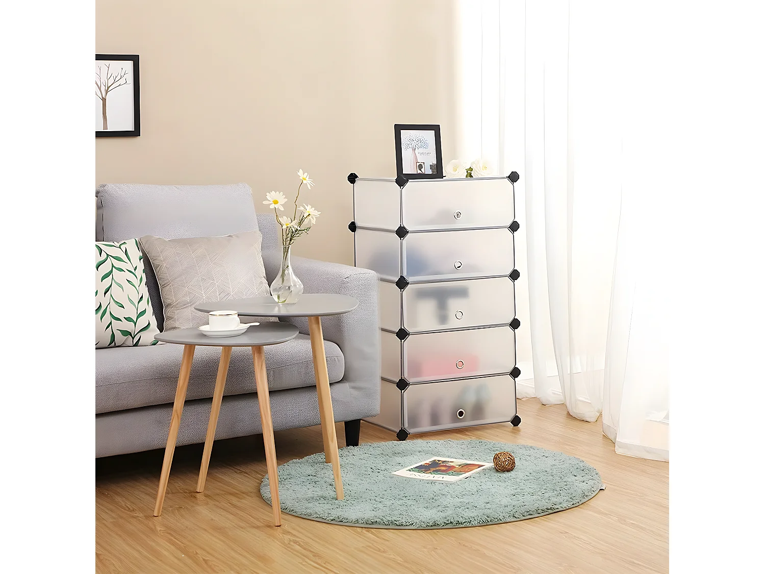 Étagère à Chaussures 10 Compartiments Modulable - L43 cm