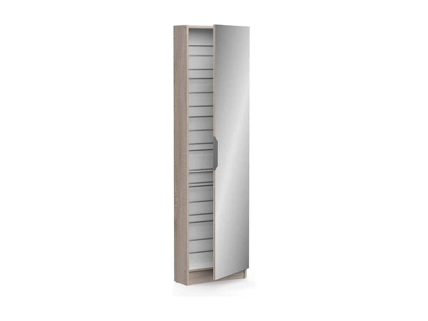 Armoire à Chaussures 1 Porte Miroir L50 cm - Zapatero