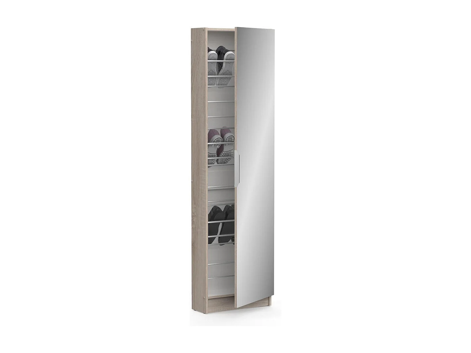 Armoire à Chaussures 1 Porte Miroir L50 cm - Zapatero