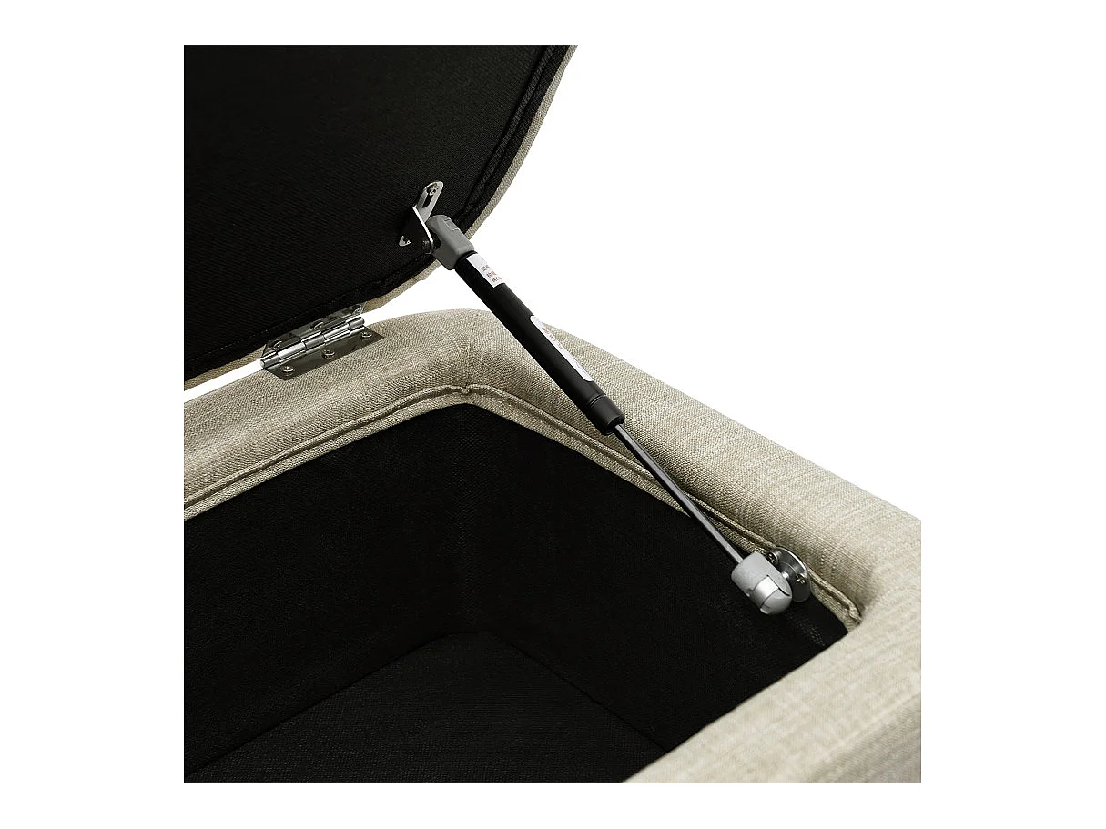 Bout de Lit avec Rangement en Tissu Pieds Épingles Noirs - L101cm