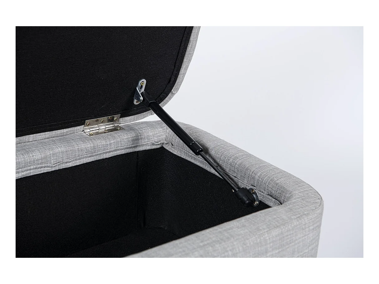 Bout de Lit avec Rangement en Tissu Pieds Épingles Noirs - L101cm