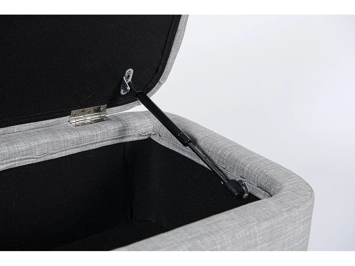 Bout de Lit avec Rangement en Tissu Pieds Épingles Noirs - L101cm