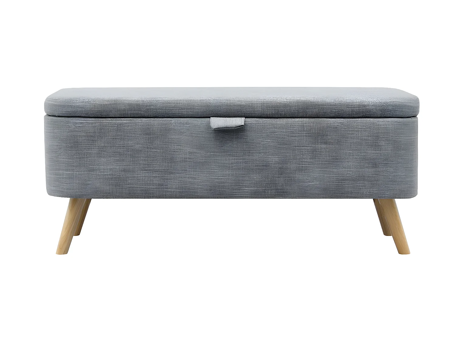Bout de Lit avec Rangement en Tissu avec Pieds Bois - L101cm