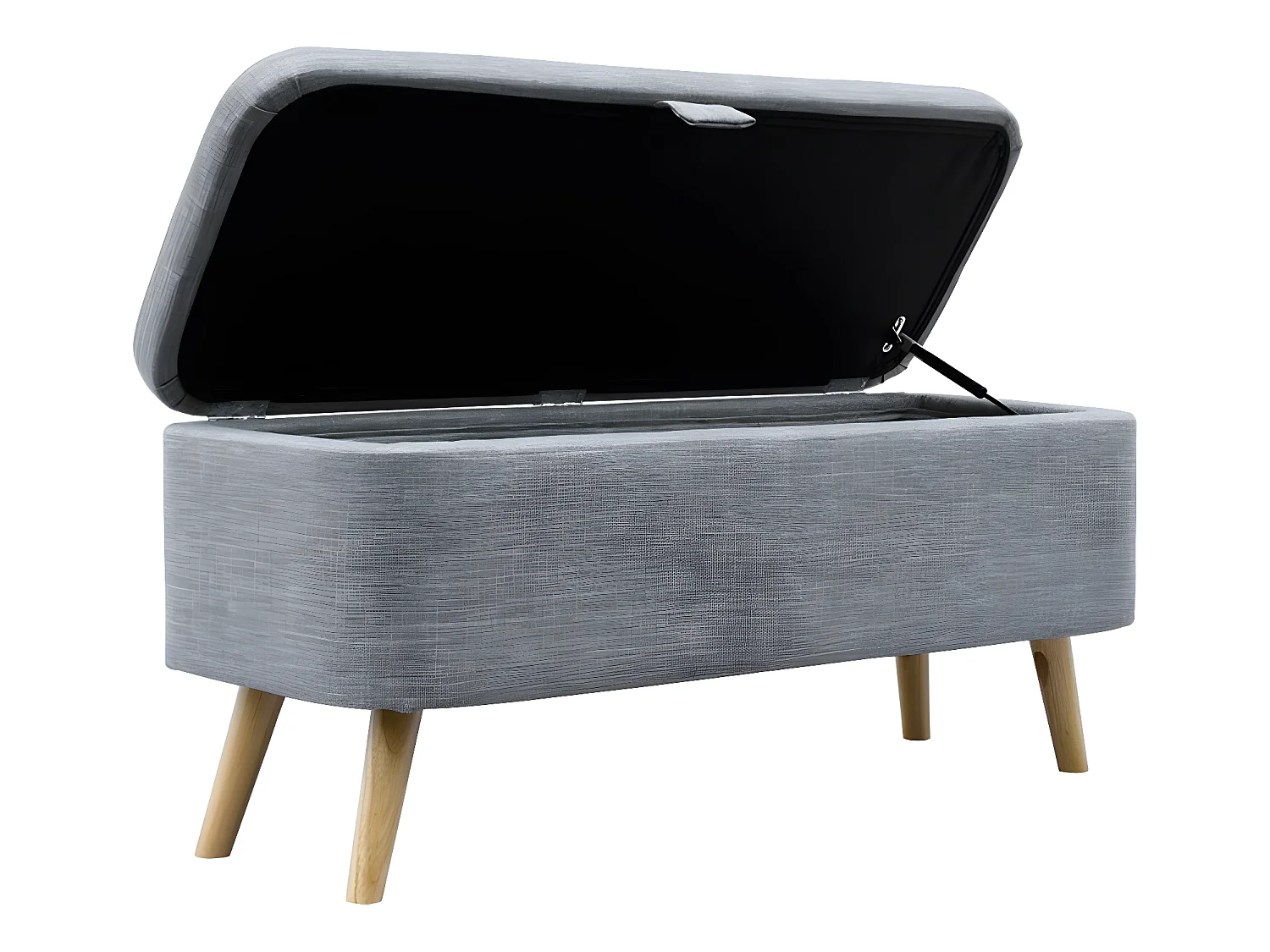 Bout de Lit avec Rangement en Tissu avec Pieds Bois - L101cm