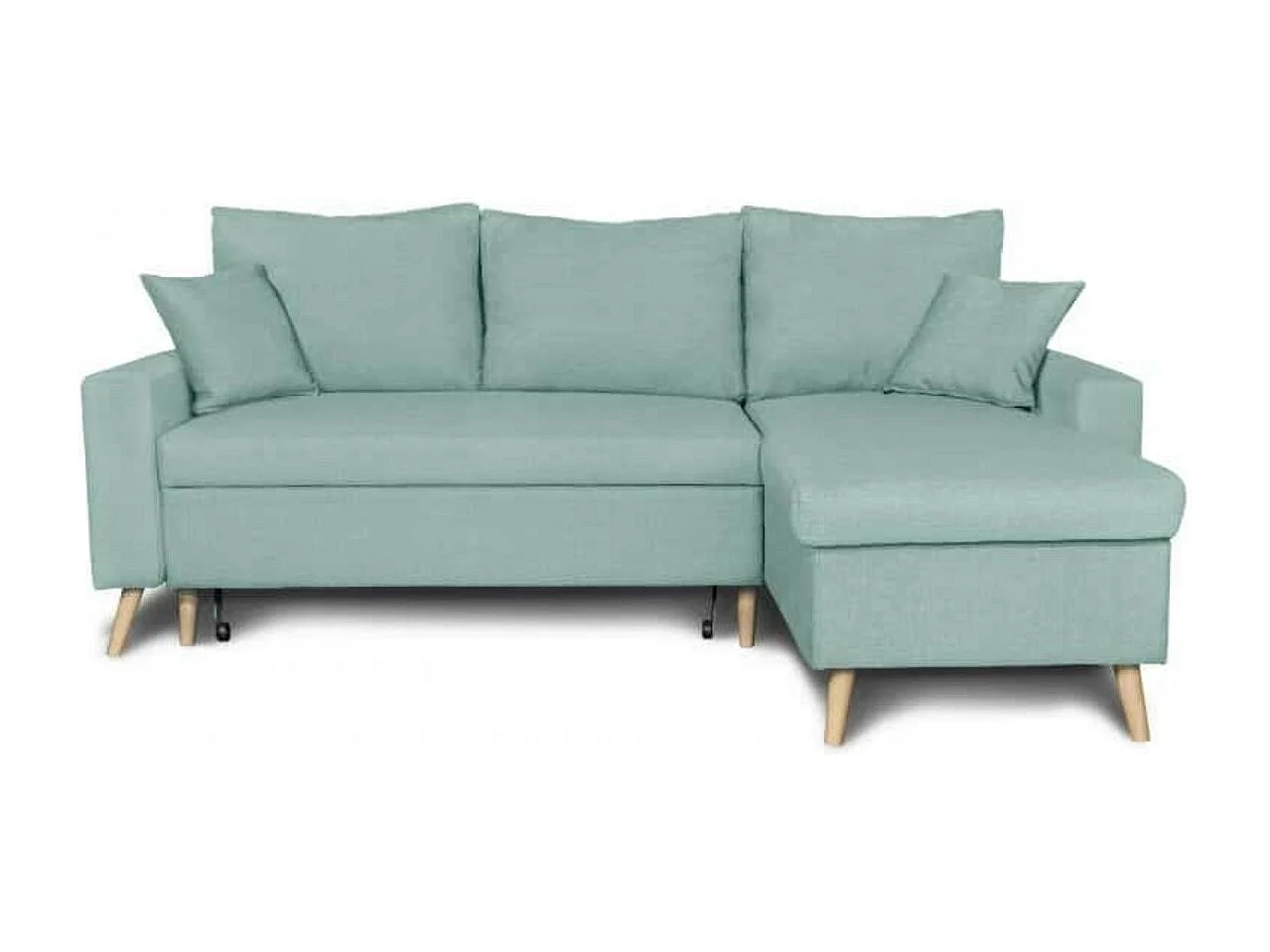 Canapé d'Angle Scandinave Réversible Convertible avec Coffre en Tissu