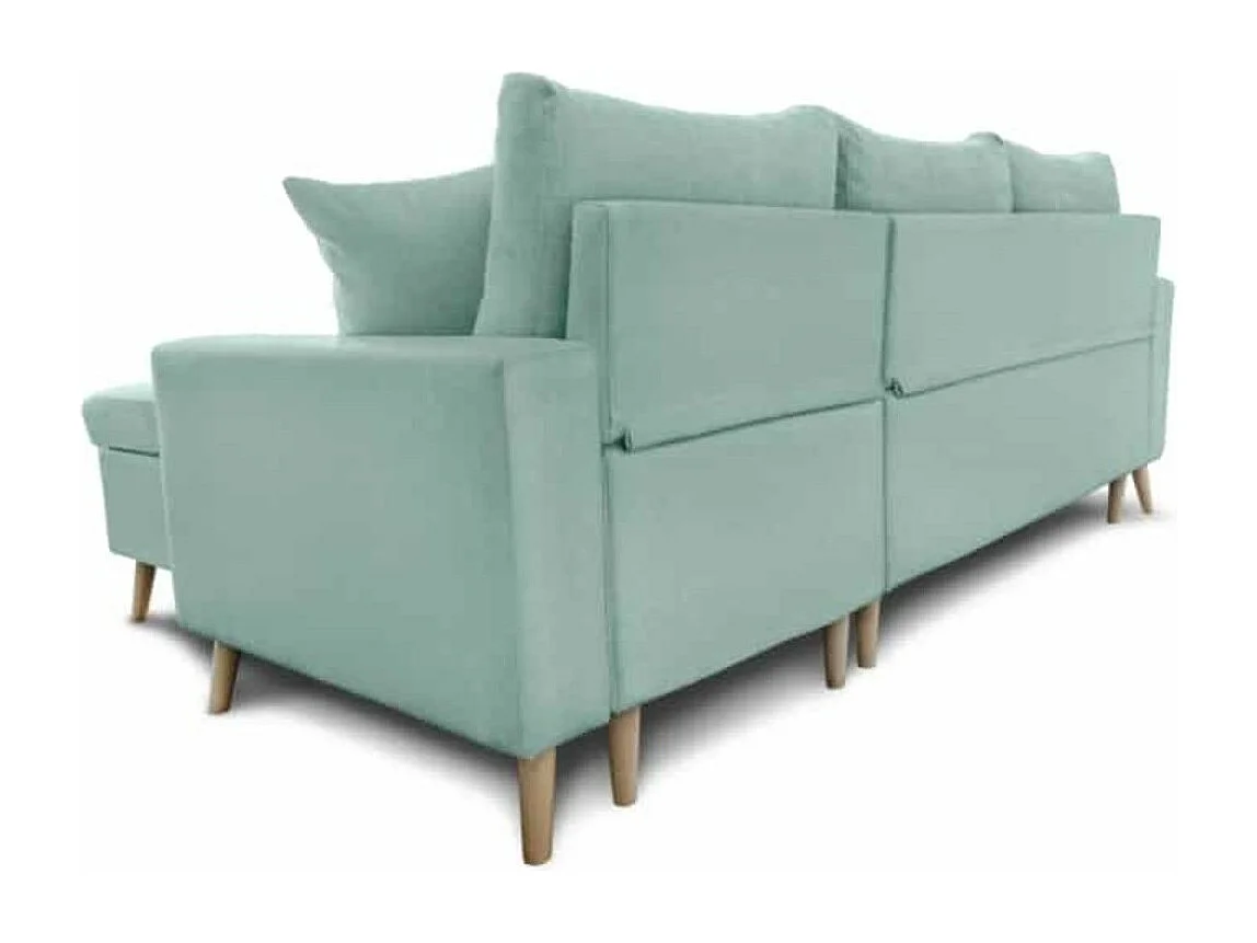 Canapé d'Angle Scandinave Réversible Convertible avec Coffre en Tissu