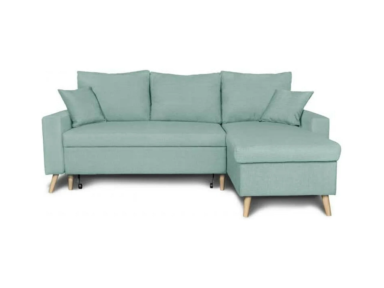 Canapé d'Angle Scandinave Réversible Convertible avec Coffre en Tissu