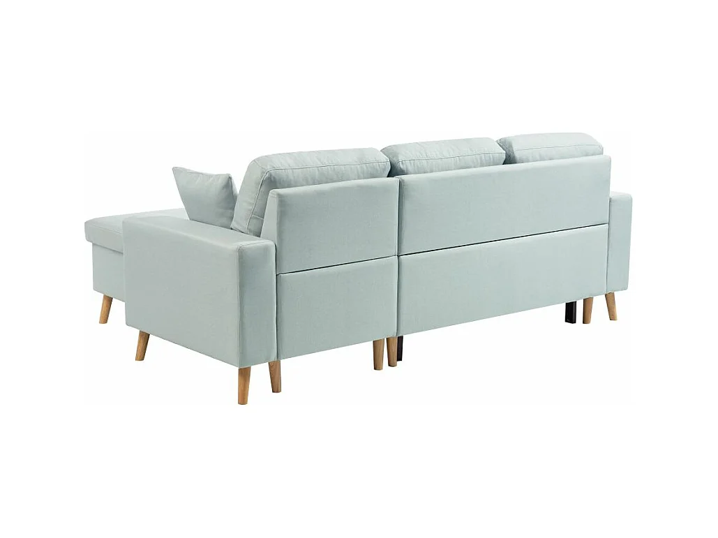 Canapé d'Angle Scandinave Réversible Convertible avec Coffre en Tissu