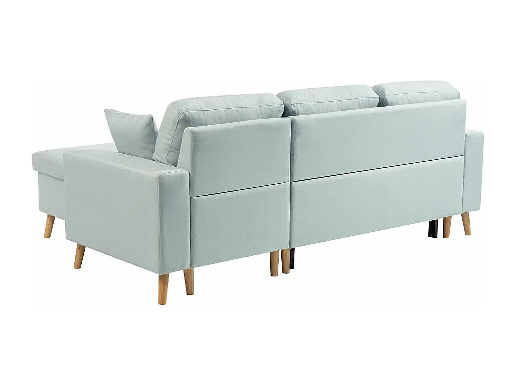Canapé d'Angle Scandinave Réversible Convertible avec Coffre en Tissu