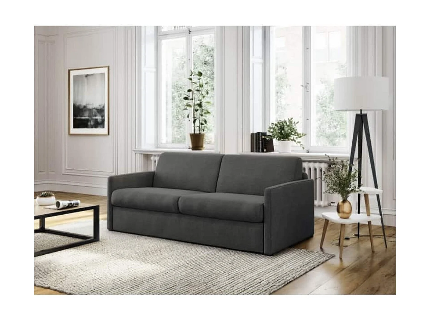 Canapé Convertible Express 3 Places en Tissu L140cm - Alice