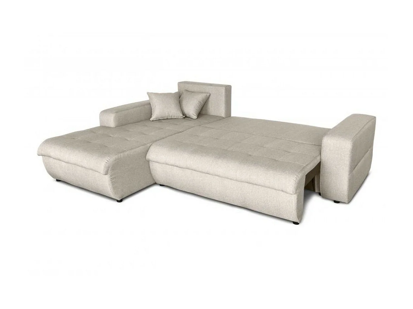 Canapé d'Angle Convertible Gauche 4 Places en Tissu