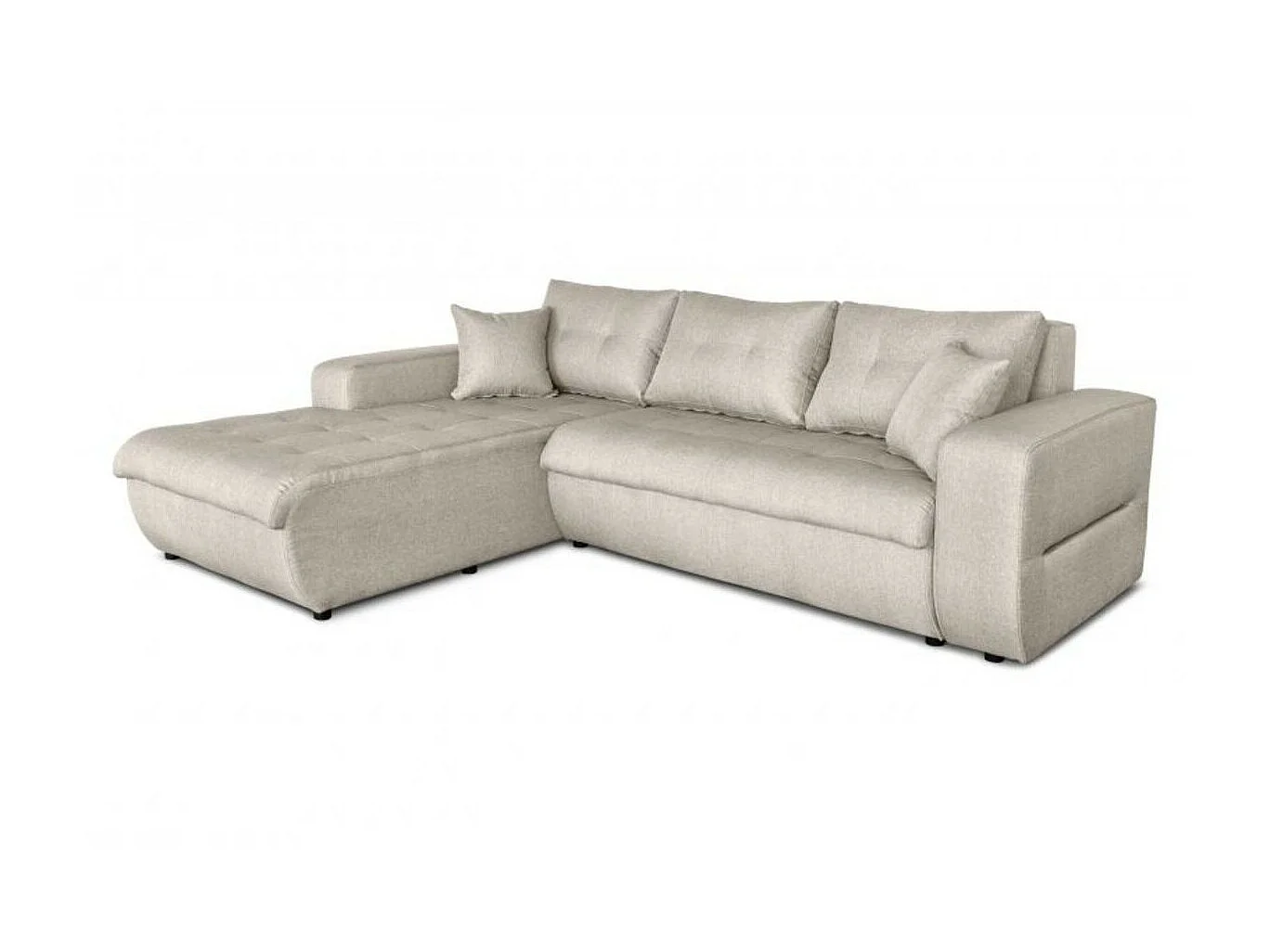 Canapé d'Angle Convertible Gauche 4 Places en Tissu