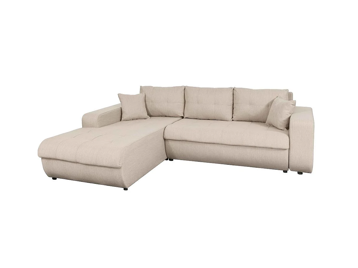 Canapé d'Angle Convertible Gauche 4 Places en Tissu