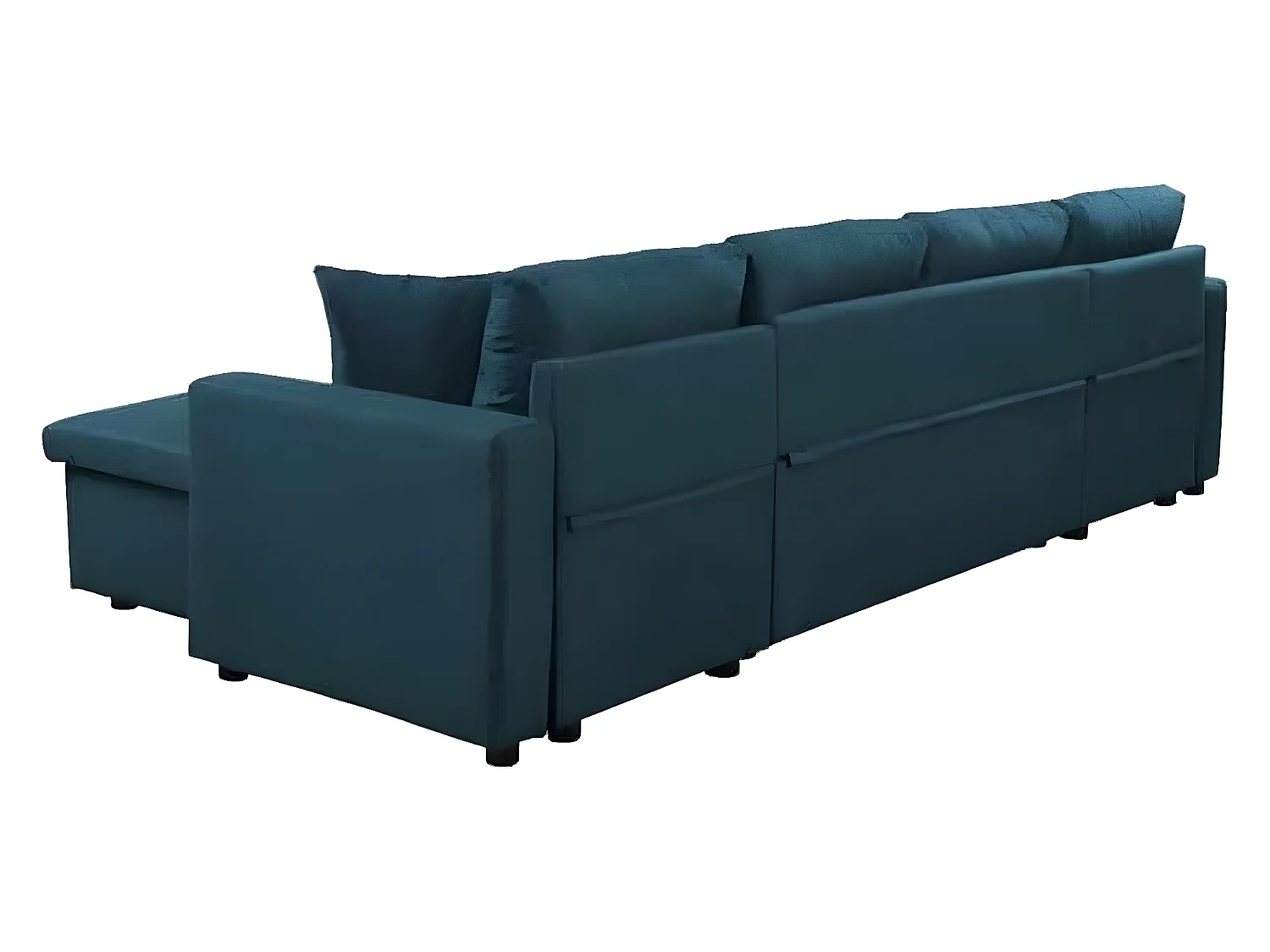 Canapé Panoramique Convertible avec 2 Coffres en Tissu