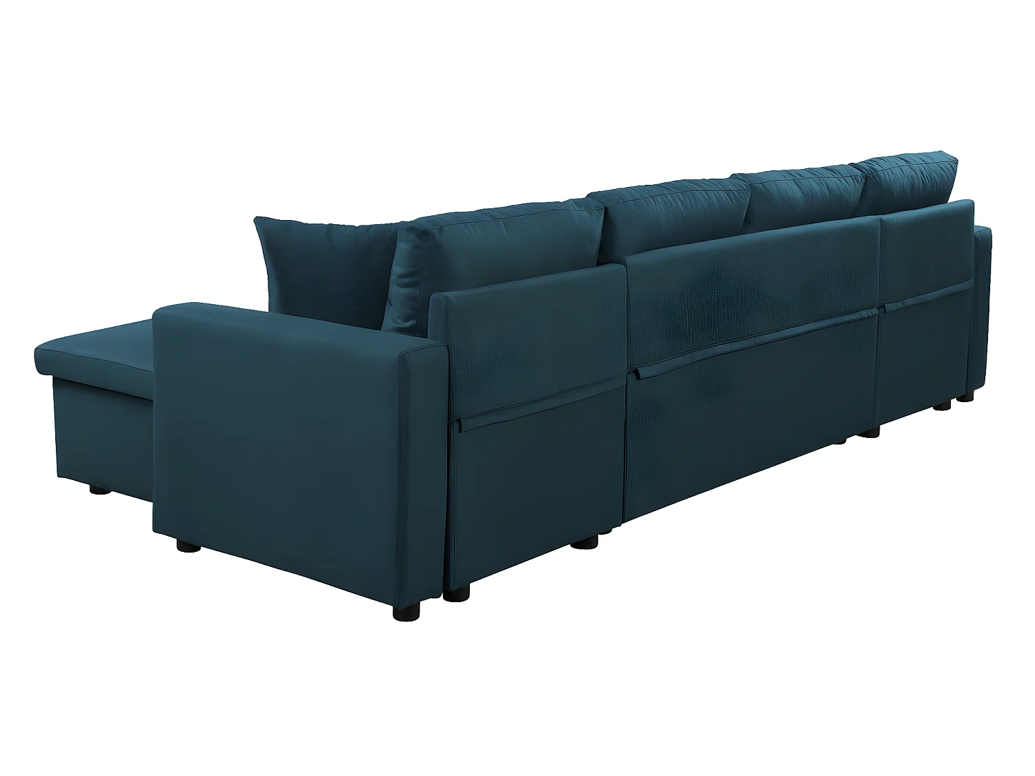 Canapé Panoramique Convertible avec 2 Coffres en Tissu