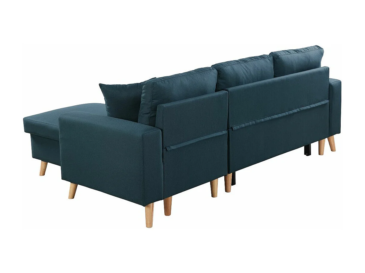 Canapé d'Angle Scandinave Réversible Convertible avec Coffre en Tissu