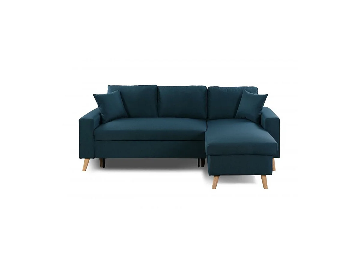 Canapé d'Angle Scandinave Réversible Convertible avec Coffre en Tissu